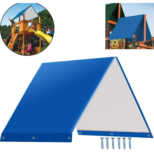 Waterproof Tent Roof Cover Printed Strips Playground Replacement Tarp Swing Set Practical and Durable